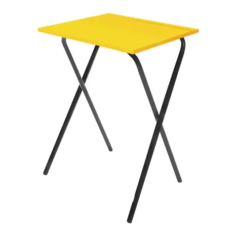 Folding Frame Exam Desk - W525 x D600 x H710mm - Dark Grey Legs - Daffodil